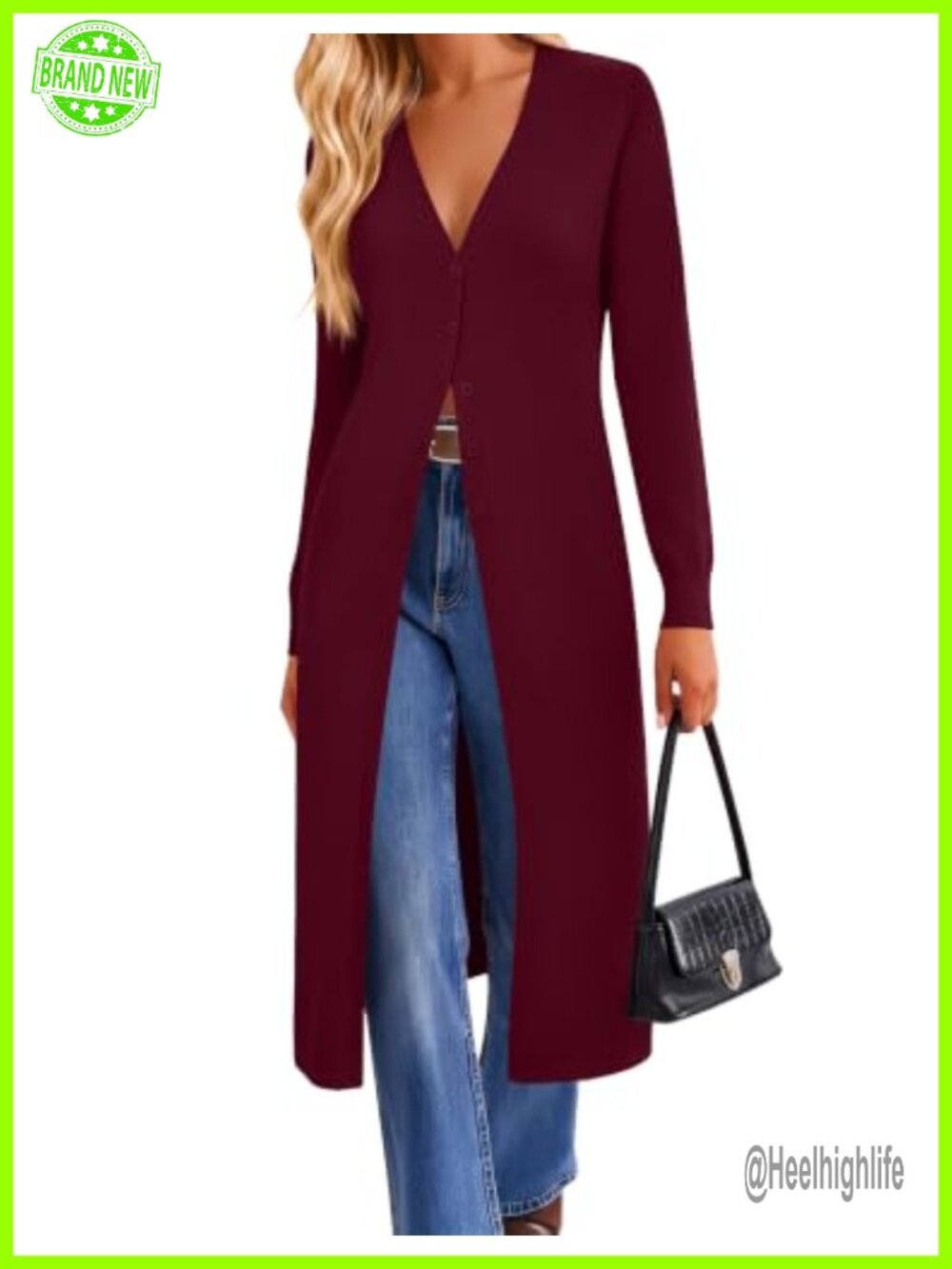 Ivicoer Womens Long Cardigan V Neck Cozy Knit Sweater Button Up